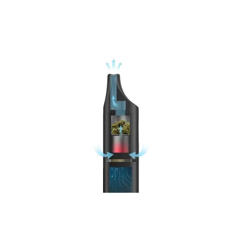 Airflow direct pour une vapeur dense et sans combustion. Parfait pour profiter des arômes de CBD. Amsterdam Quality.