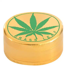 grinder métal doré feuilles de cannabis (2)