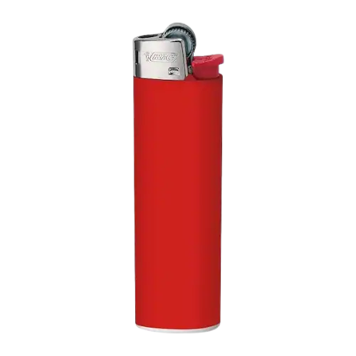 Briquet BIC Maxi à Pierre en rouge vif, robuste et attrayant, disponible chez Amsterdam Quality.