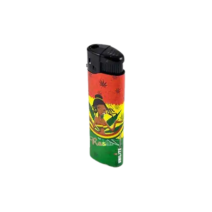 Briquet Zetla Clic Rasta Man de la collection Amsterdam Quality, affichant un design rasta vibrant et distinctif.