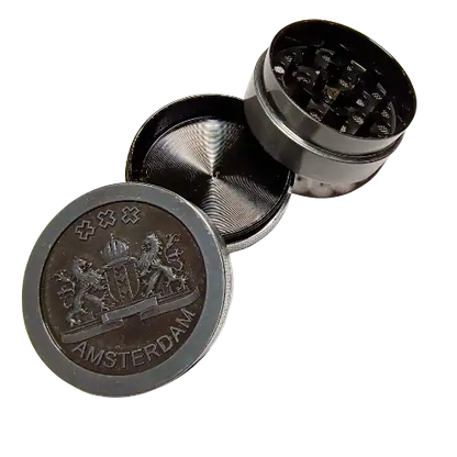Vue rapprochée du Grinder gravé design Amsterdam - Amsterdam Quality