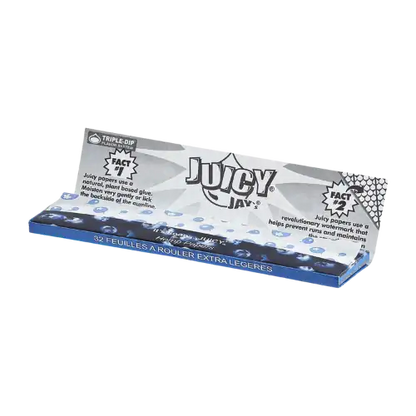 Vue du paquet ouvert de Juicy Jay Feuilles slim à la Myrtille - Amsterdam Quality