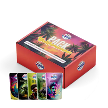 Pack de fleurs CBD californiennes Amsterdam Quality, incluant des variétés comme Amnesia, Sunset, Zkittlez, OG Kush et Cookies. Des saveurs puissantes et des effets relaxants garantis.