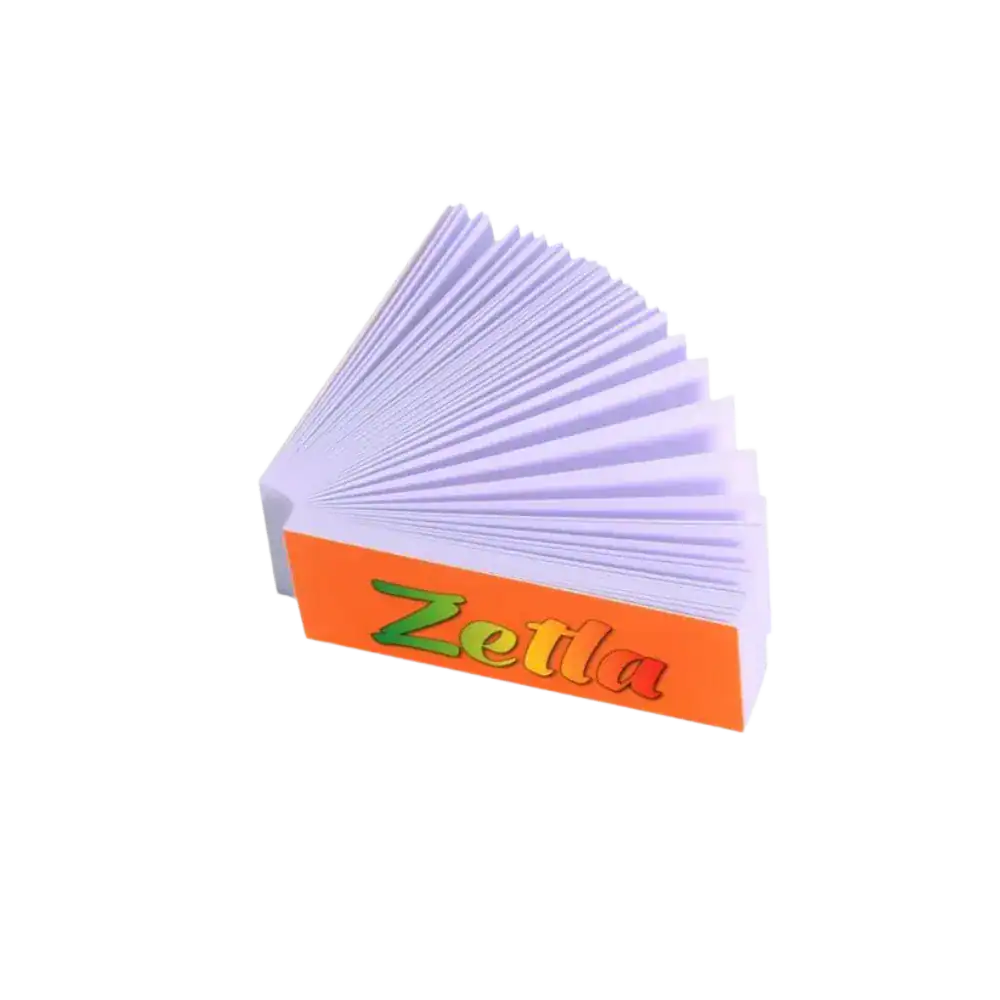 Carnet de filtres Zetla en couleur orange, ouvert, pour une touche vive et énergétique
