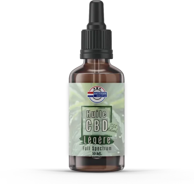 Huile CBD Full Spectrum Légère Amsterdam Quality dans son emballage