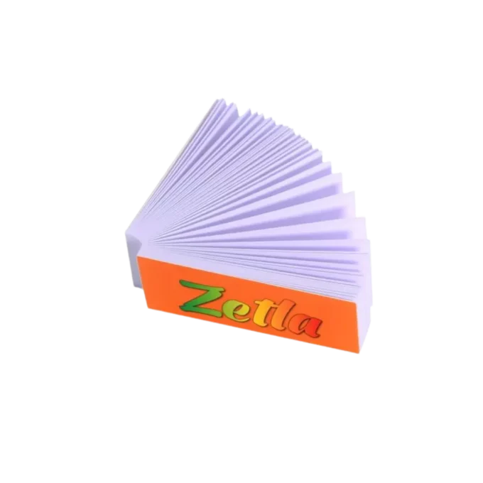 Carnet de filtres Zetla en couleur orange, ouvert, pour une touche vive et énergétique