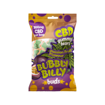 Oursons au CBD saveur fruit de la passion 300mg, par Bubbly Billy Buds, une délicieuse option légale, proposée par Amsterdam Quality