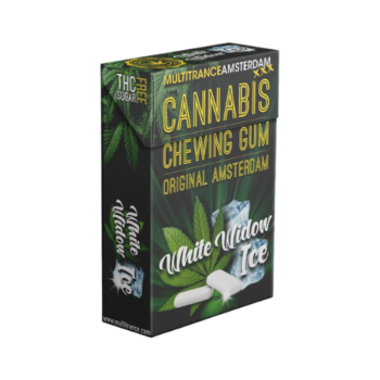 Paquet de Chewing-gum White Widow au cannabis sans sucre, rafraîchissant et légal, par Amsterdam Quality