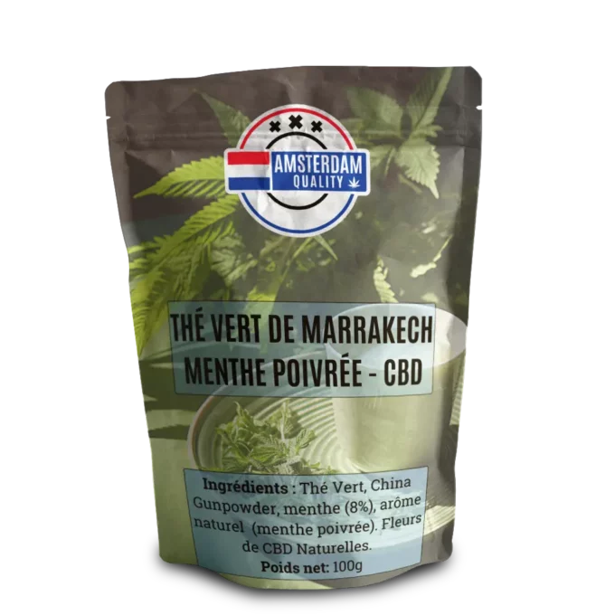 Thé Vert de Marrakech Menthe Poivrée au CBD par Amsterdam Quality