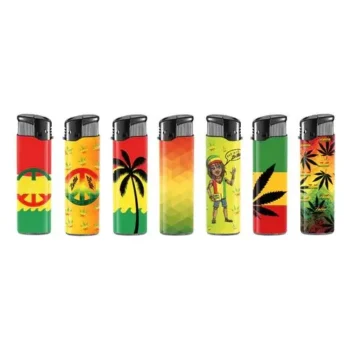 Briquet Zetta Rasta vendu à l’unité, arborant des couleurs vives et des motifs inspirés de la culture reggae. Parfait pour les amateurs de CBD et d’accessoires stylés.